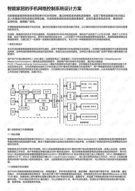 智能家居的手机网络控制系统设计方案资源 csdn文库